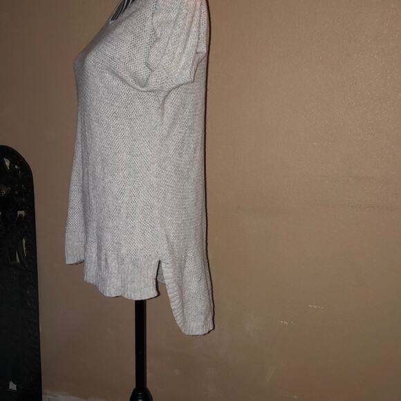 Madewell Sporty Athletic Baddie Long Sleeve Hi-Lo Scoop Gray Sweater - Picture 3 of 7